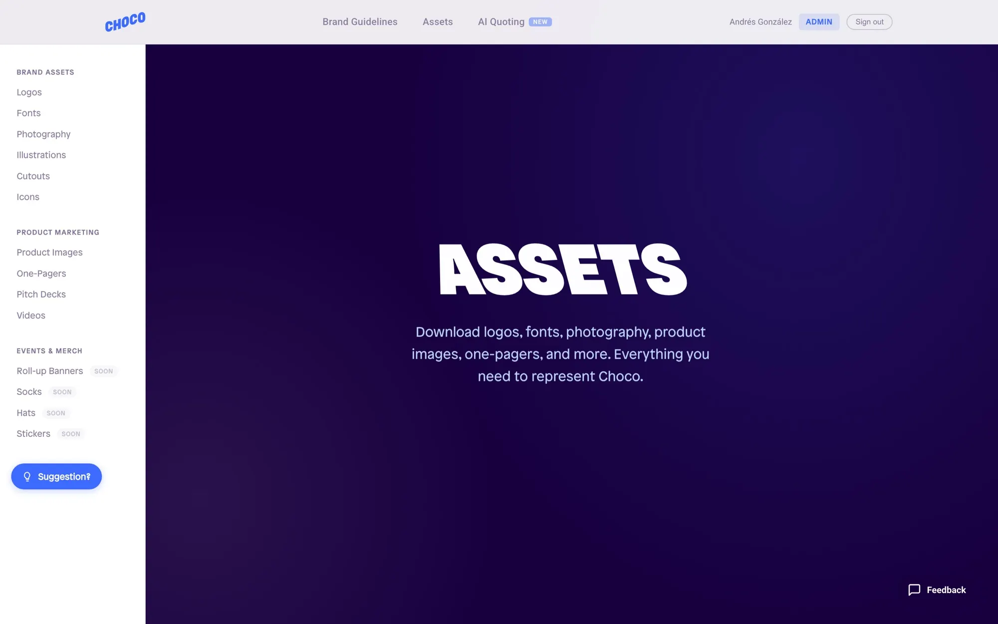 The asset library.