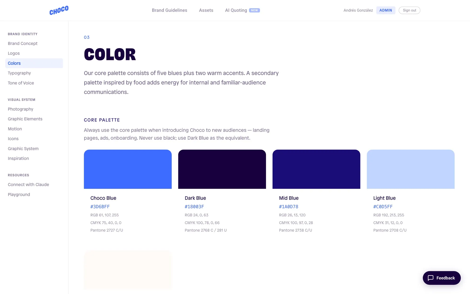 Colour, with every value a designer or developer needs.